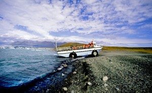 Icland, amphibious vehicle on Joekulsarlon lake